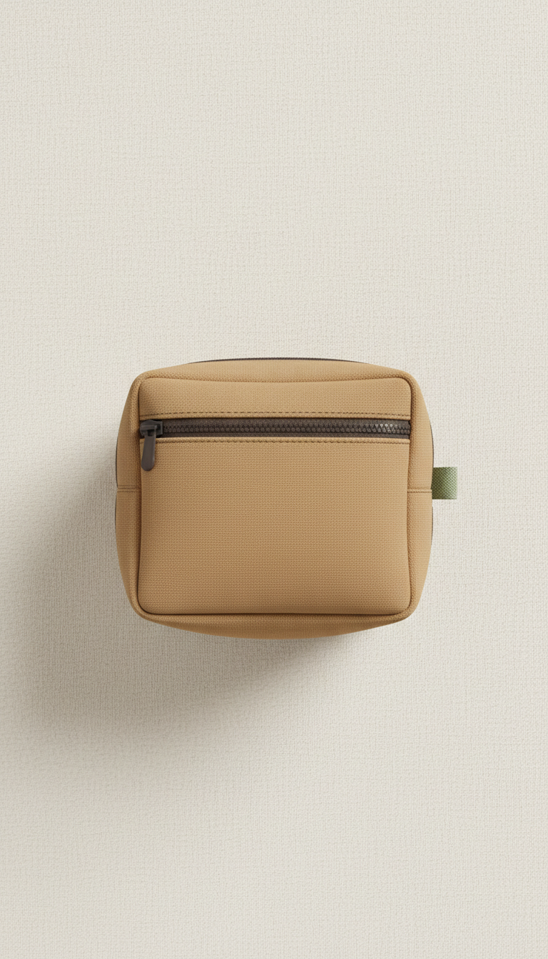 Structured treat pouch in honey beige